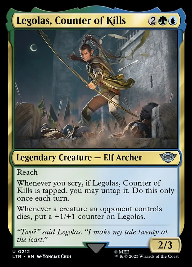 2023 The Lord of the Rings: Tales of Middle-earth Legolas, Counter of Kills #212 uncommon card image