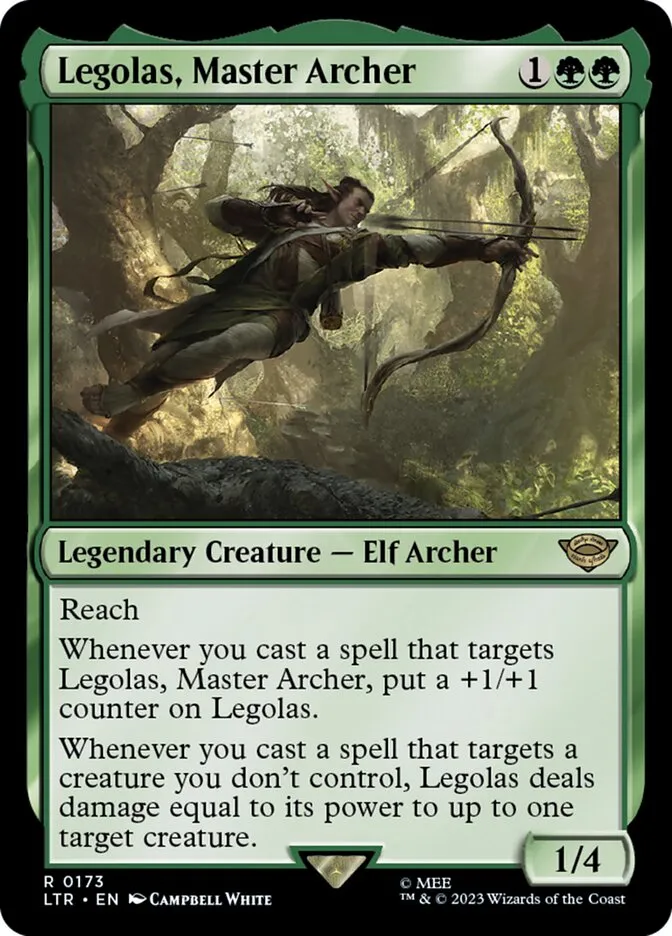 2023 The Lord of the Rings: Tales of Middle-earth Legolas, Master Archer #173 rare card image