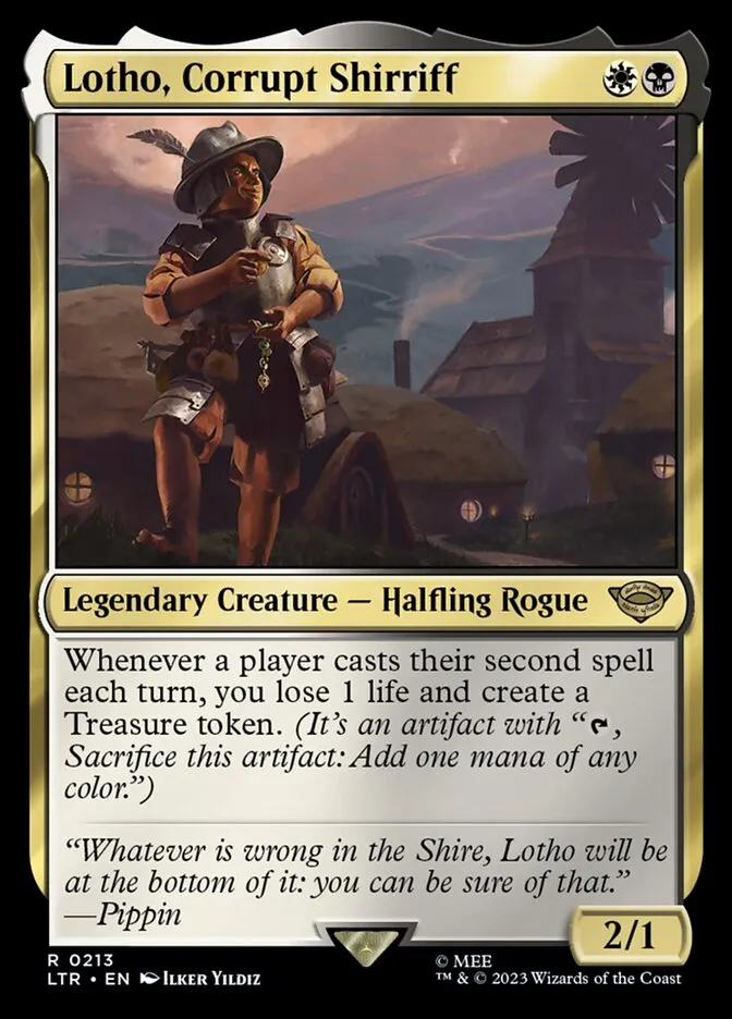 2023 The Lord of the Rings: Tales of Middle-earth Lotho, Corrupt Shirriff #213 rare card image