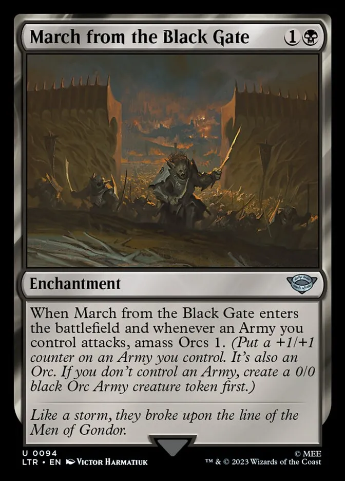 2023 The Lord of the Rings: Tales of Middle-earth March from the Black Gate #94 uncommon card image