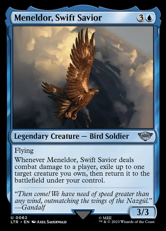 2023 The Lord of the Rings: Tales of Middle-earth Meneldor, Swift Savior #62 uncommon card image