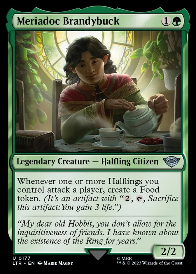 2023 The Lord of the Rings: Tales of Middle-earth Meriadoc Brandybuck #177 uncommon card image