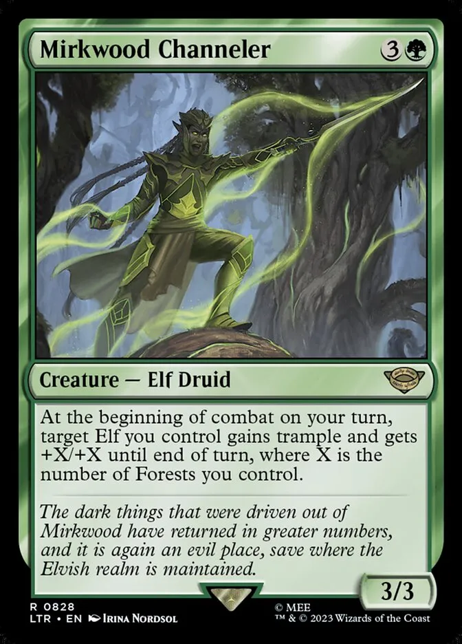 2023 The Lord of the Rings: Tales of Middle-earth Mirkwood Channeler #828 rare card image