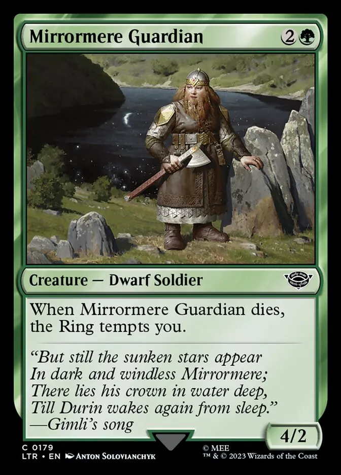 2023 The Lord of the Rings: Tales of Middle-earth Mirrormere Guardian #179 common card image