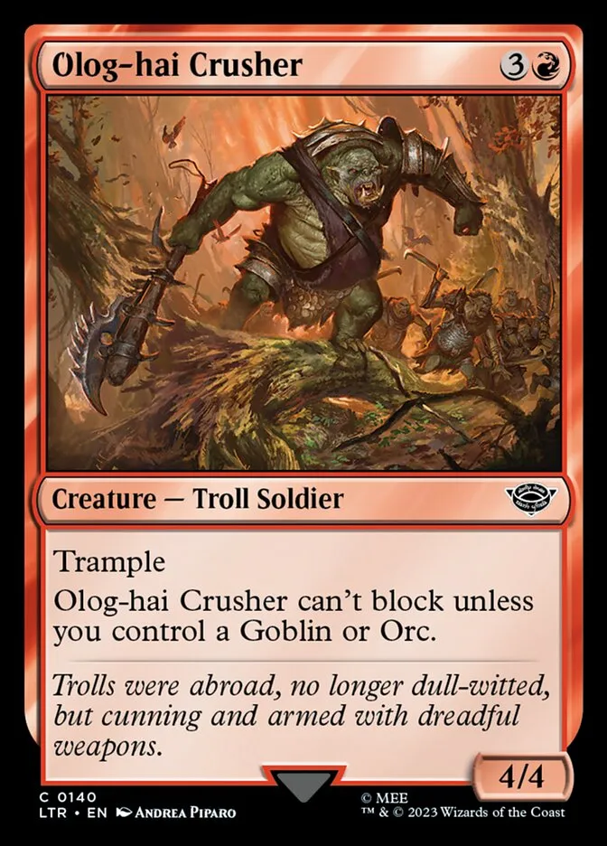 2023 The Lord of the Rings: Tales of Middle-earth Olog-hai Crusher #140 common card image