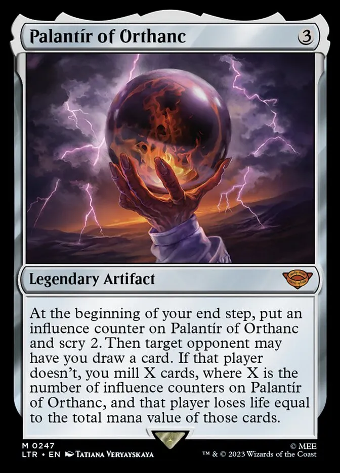 2023 The Lord of the Rings: Tales of Middle-earth Palantír of Orthanc #247 mythic card image