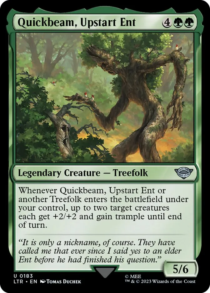 2023 The Lord of the Rings: Tales of Middle-earth Quickbeam, Upstart Ent #183 uncommon card image