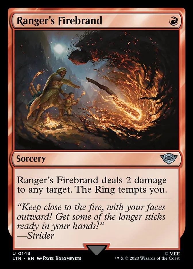 2023 The Lord of the Rings: Tales of Middle-earth Ranger's Firebrand #143 uncommon card image