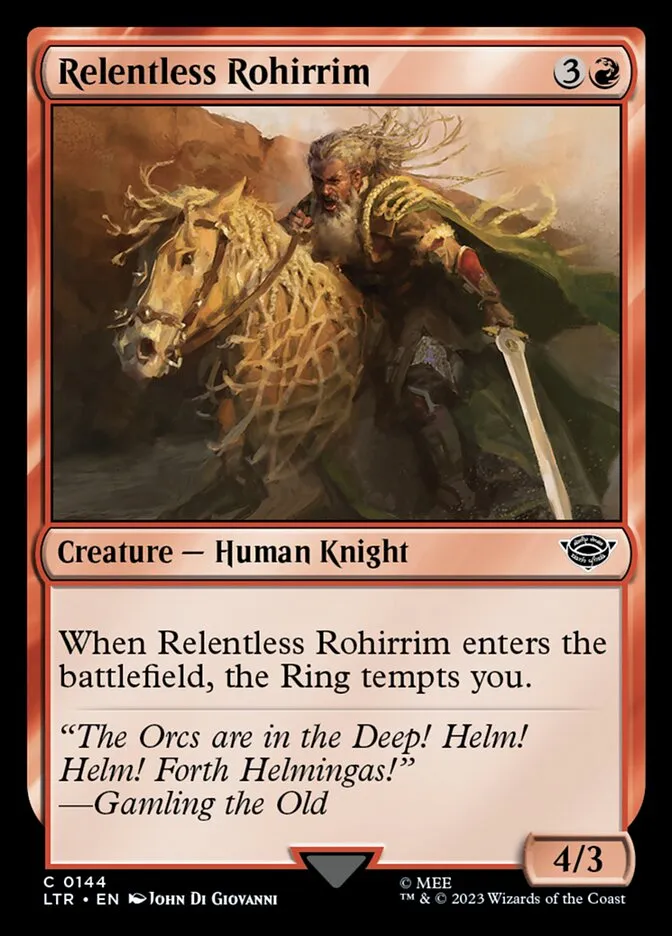 2023 The Lord of the Rings: Tales of Middle-earth Relentless Rohirrim #144 common card image