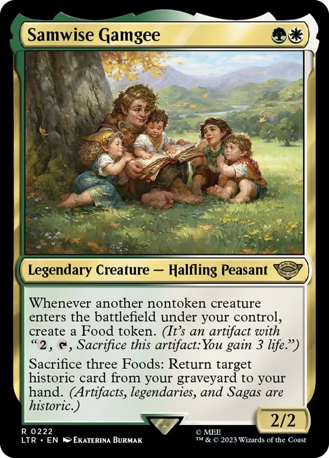2023 The Lord of the Rings: Tales of Middle-earth Samwise Gamgee #222 rare card image