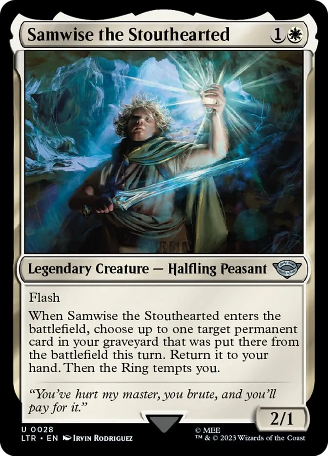 2023 The Lord of the Rings: Tales of Middle-earth Samwise the Stouthearted #28 uncommon card image