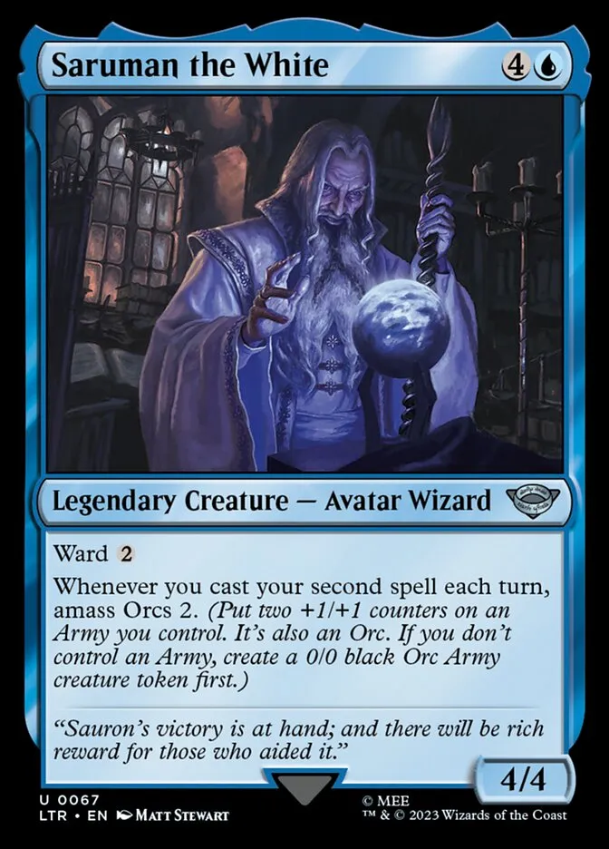 2023 The Lord of the Rings: Tales of Middle-earth Saruman the White #67 uncommon card image