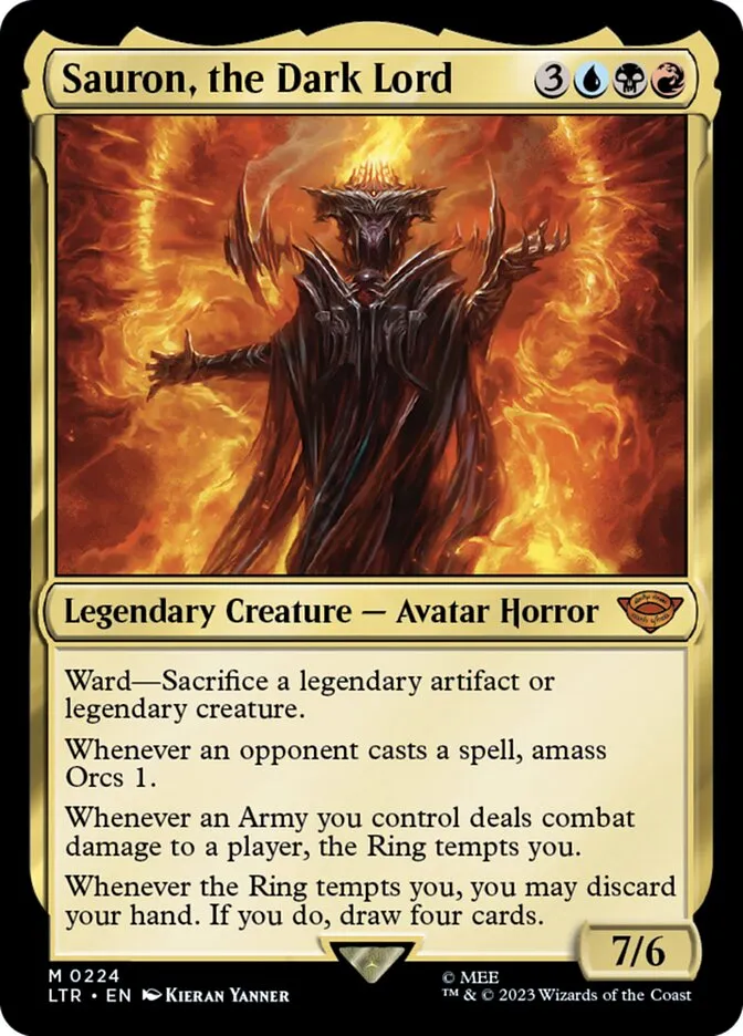 2023 The Lord of the Rings: Tales of Middle-earth Sauron, the Dark Lord #224 mythic card image