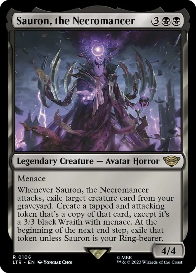 2023 The Lord of the Rings: Tales of Middle-earth Sauron, the Necromancer #106 rare card image