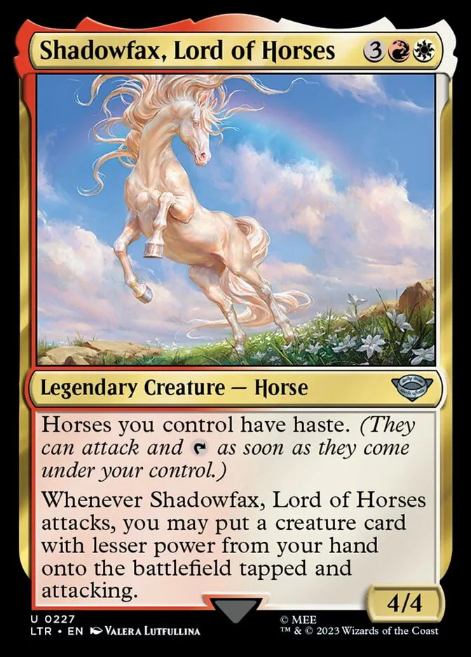 2023 The Lord of the Rings: Tales of Middle-earth Shadowfax, Lord of Horses #227 uncommon card image