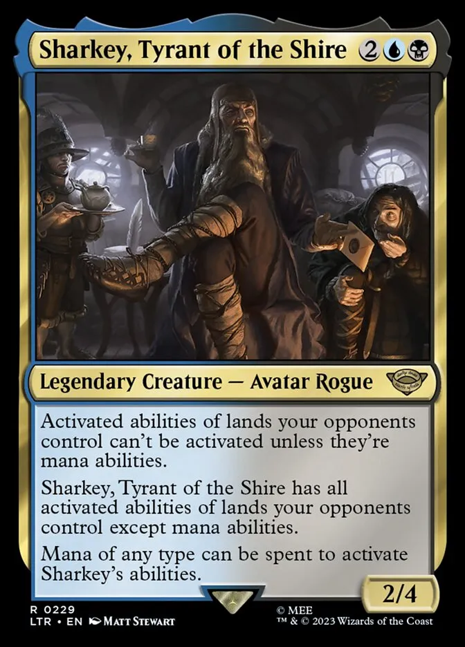 2023 The Lord of the Rings: Tales of Middle-earth Sharkey, Tyrant of the Shire #229 rare card image