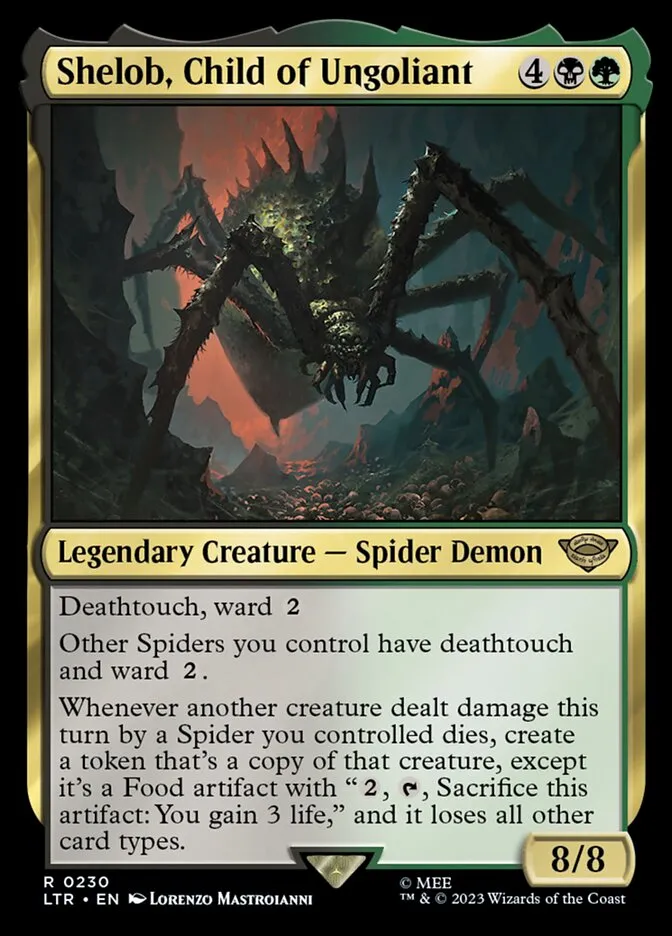 2023 The Lord of the Rings: Tales of Middle-earth Shelob, Child of Ungoliant #230 rare card image