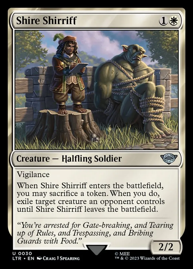 2023 The Lord of the Rings: Tales of Middle-earth Shire Shirriff #30 uncommon card image