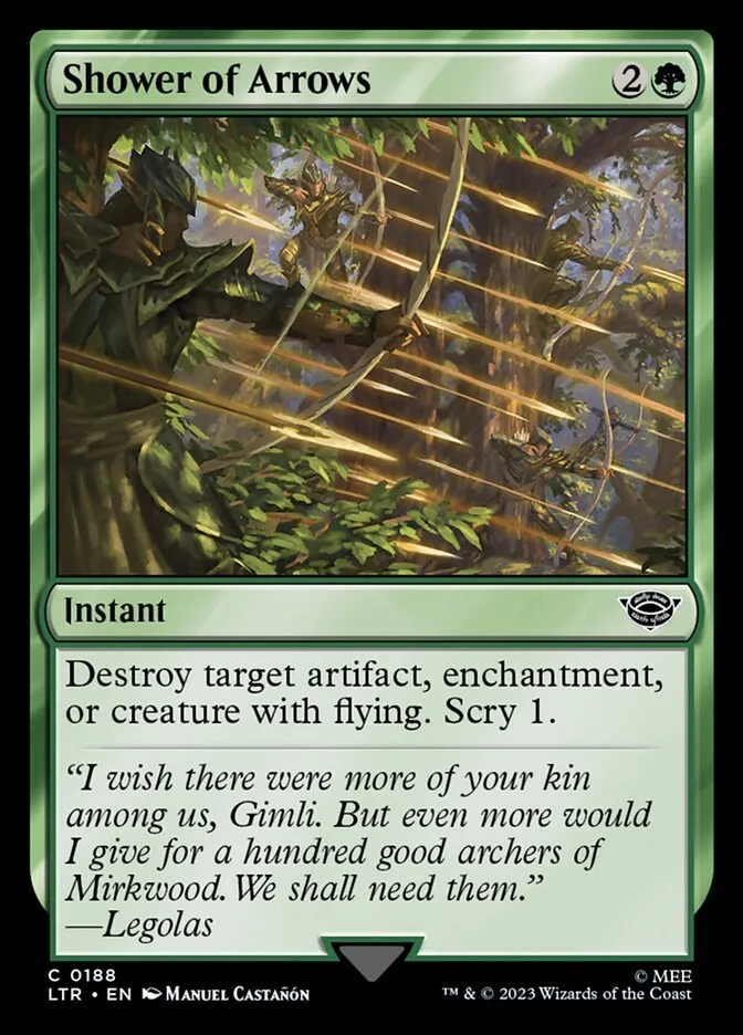 2023 The Lord of the Rings: Tales of Middle-earth Shower of Arrows #188 common card image