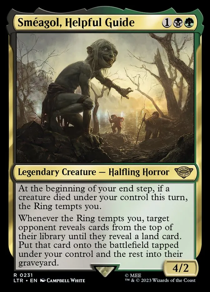 2023 The Lord of the Rings: Tales of Middle-earth Sméagol, Helpful Guide #231 rare card image