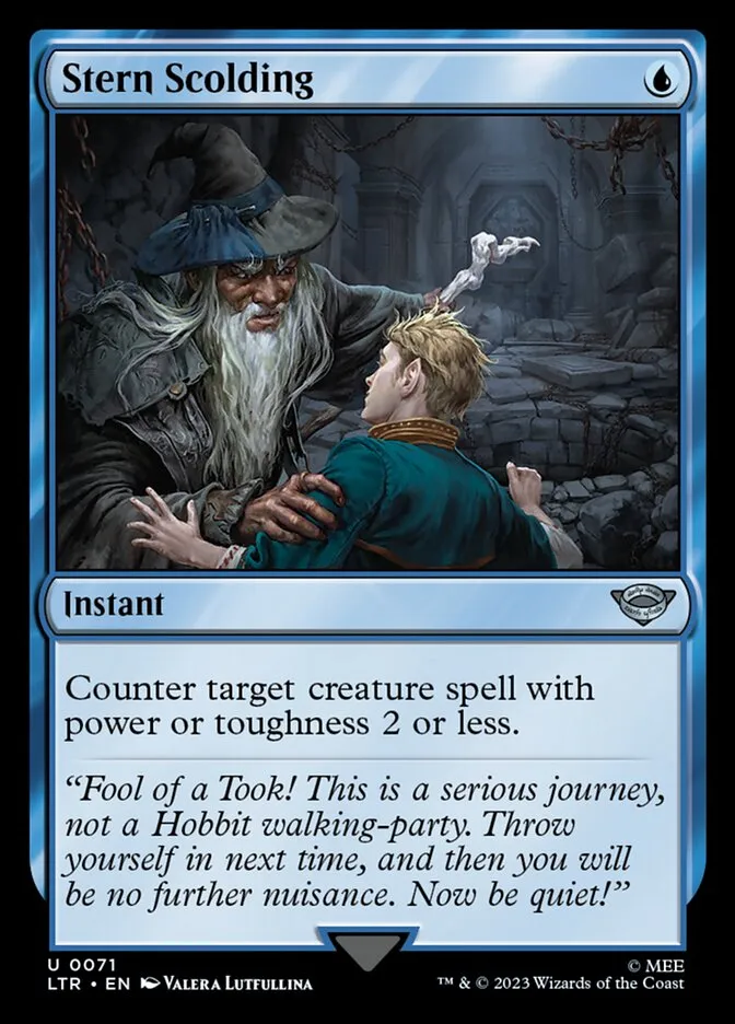 2023 The Lord of the Rings: Tales of Middle-earth Stern Scolding #71 uncommon card image