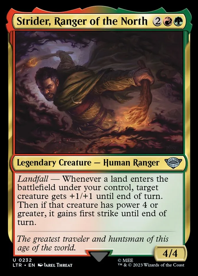 2023 The Lord of the Rings: Tales of Middle-earth Strider, Ranger of the North #232 uncommon card image