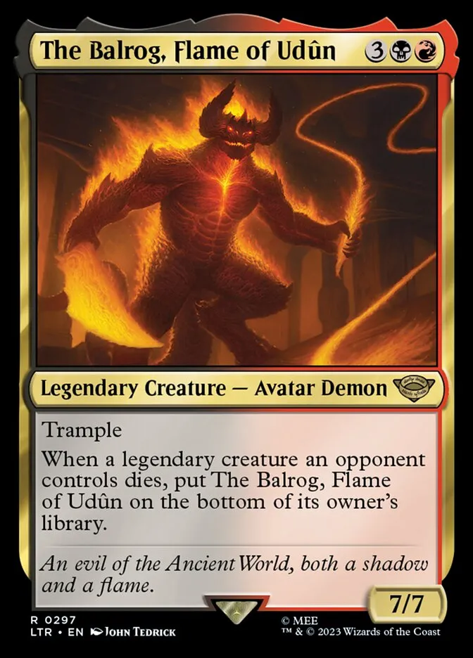 2023 The Lord of the Rings: Tales of Middle-earth The Balrog, Flame of Udûn #297 rare card image