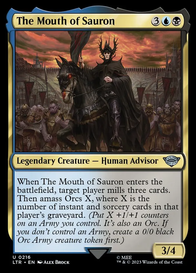 2023 The Lord of the Rings: Tales of Middle-earth The Mouth of Sauron #216 uncommon card image