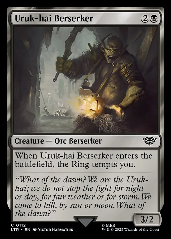 2023 The Lord of the Rings: Tales of Middle-earth Uruk-hai Berserker #112 common card image