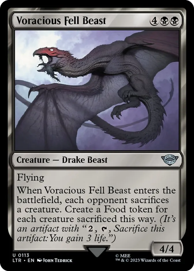 2023 The Lord of the Rings: Tales of Middle-earth Voracious Fell Beast #113 uncommon card image