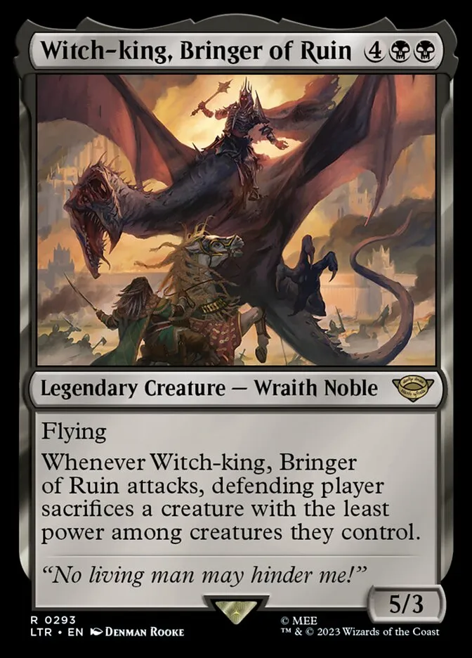2023 The Lord of the Rings: Tales of Middle-earth Witch-king, Bringer of Ruin #293 rare card image