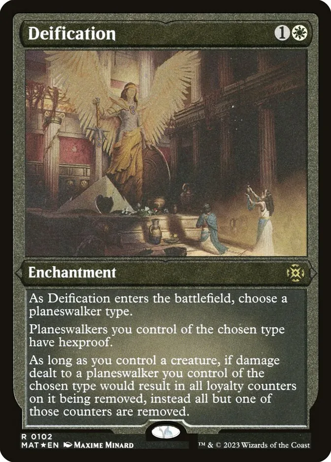 2023 March of the Machine: The Aftermath Deification rare #102 rare card image