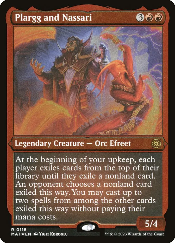 2023 March of the Machine: The Aftermath Plargg and Nassari #118 rare card image
