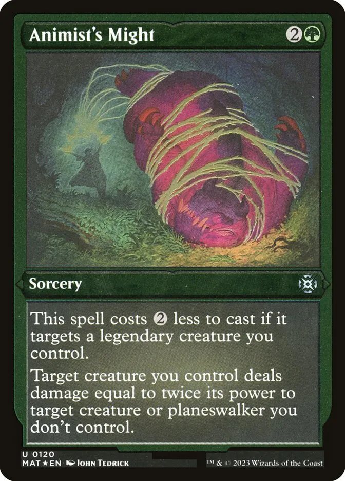 2023 March of the Machine: The Aftermath Animist's Might uncommon #120 uncommon card image