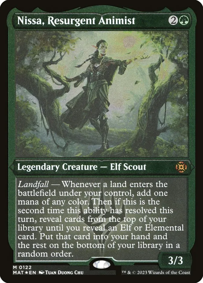 2023 March of the Machine: The Aftermath Nissa, Resurgent Animist #122 mythic card image