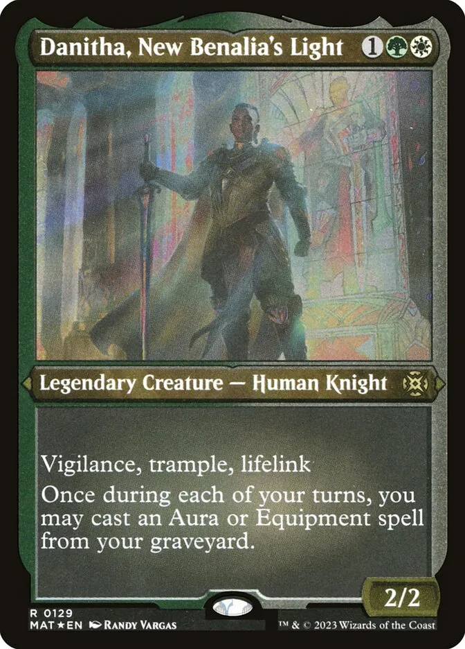 2023 March of the Machine: The Aftermath Danitha, New Benalia's Light #129 rare card image