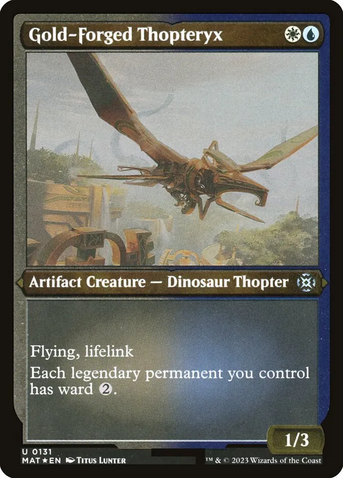 2023 March of the Machine: The Aftermath Gold-Forged Thopteryx uncommon #131 uncommon card image