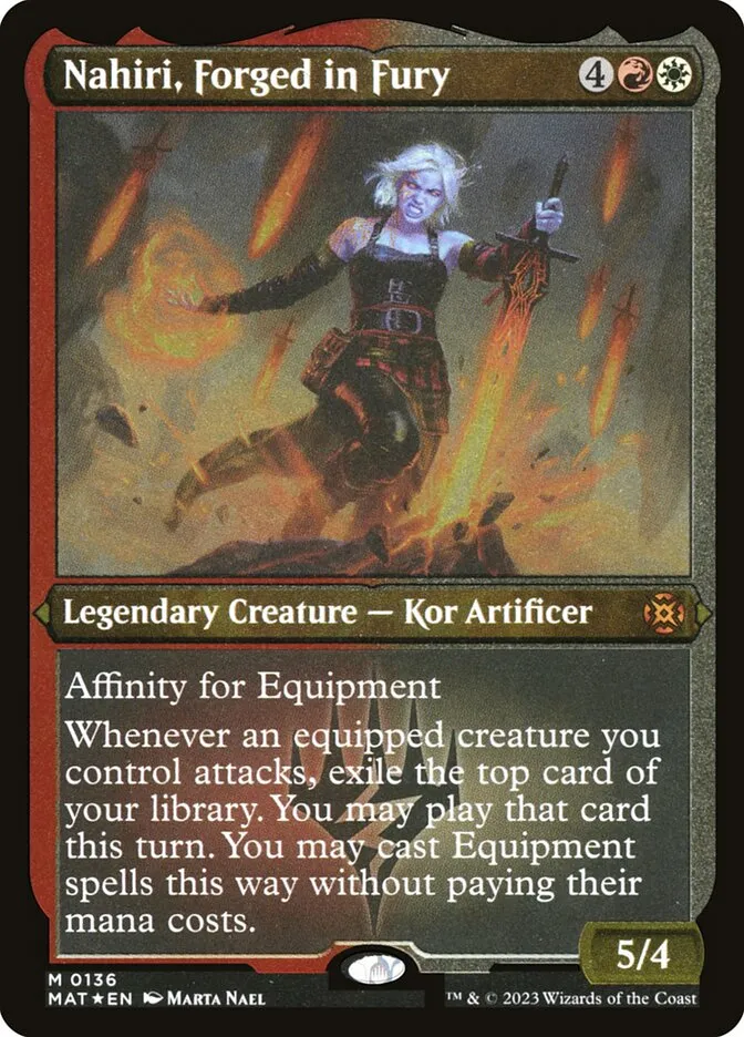 2023 March of the Machine: The Aftermath Nahiri, Forged in Fury #136 mythic card image