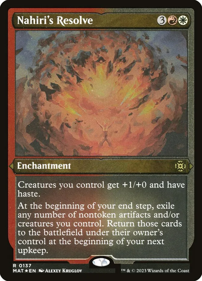 2023 March of the Machine: The Aftermath Nahiri's Resolve #137 rare card image