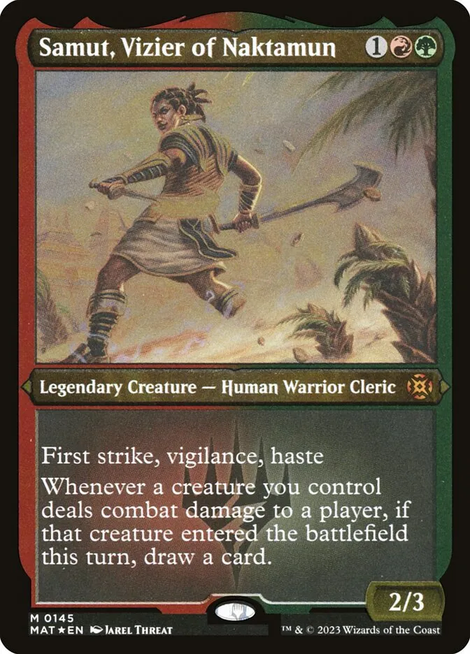 2023 March of the Machine: The Aftermath Samut, Vizier of Naktamun #145 mythic card image