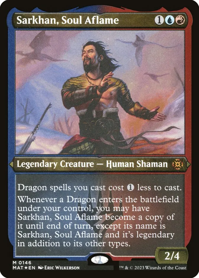 2023 March of the Machine: The Aftermath Sarkhan, Soul Aflame #146 mythic card image