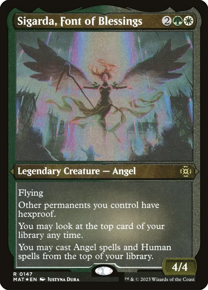 2023 March of the Machine: The Aftermath Sigarda, Font of Blessings #147 rare card image