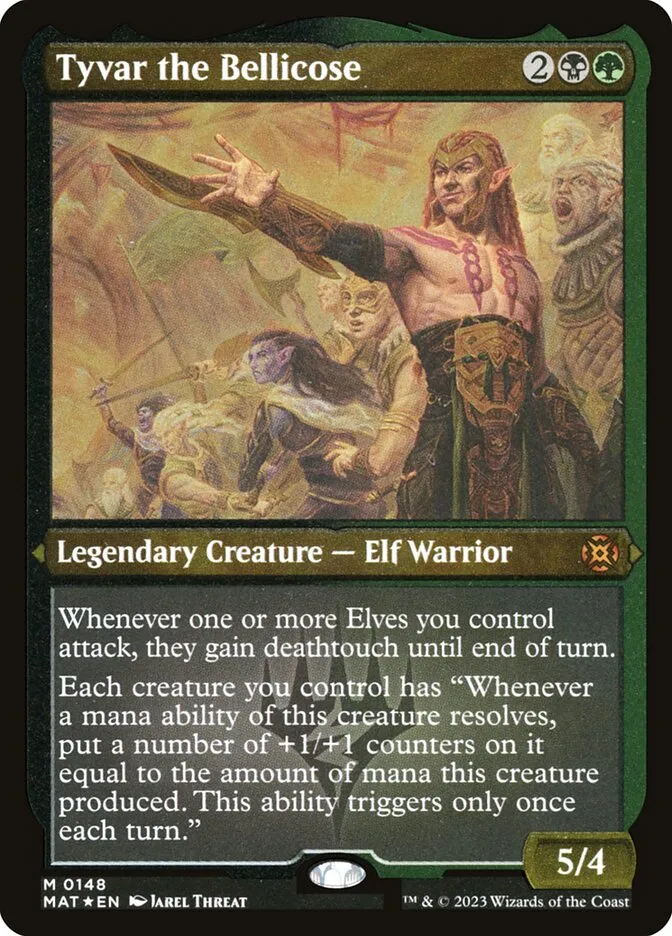 2023 March of the Machine: The Aftermath Tyvar the Bellicose #148 mythic card image