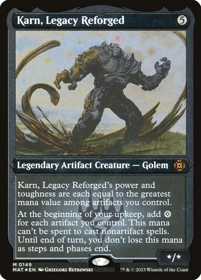 2023 March of the Machine: The Aftermath Karn, Legacy Reforged #149 mythic card image