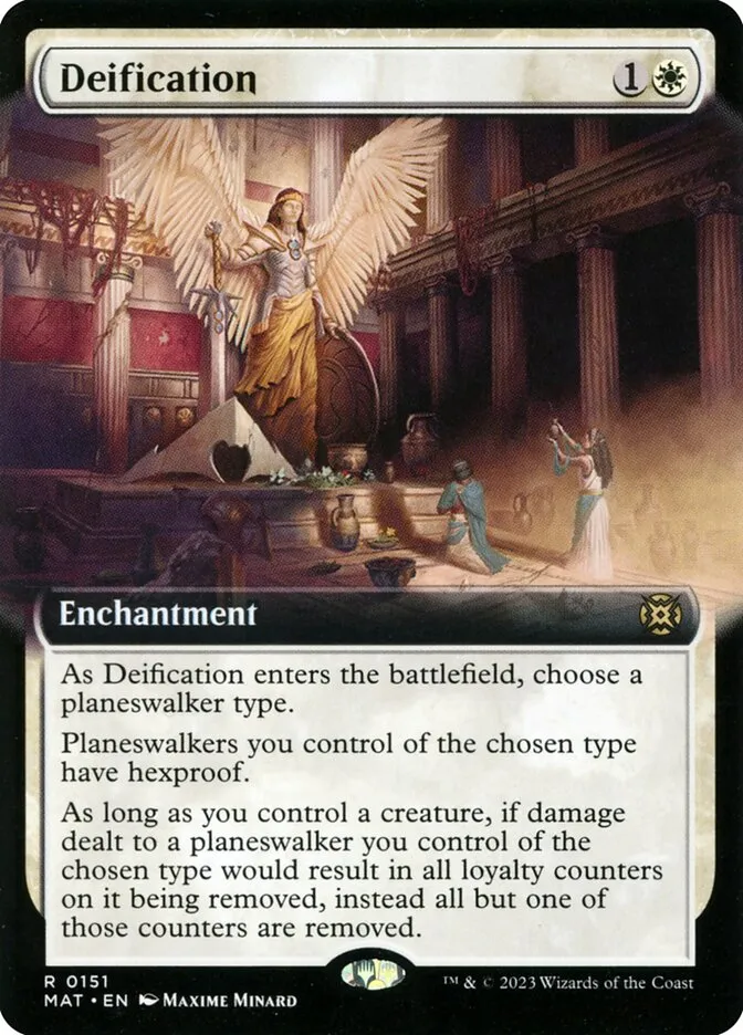 2023 March of the Machine: The Aftermath Deification #151 rare card image