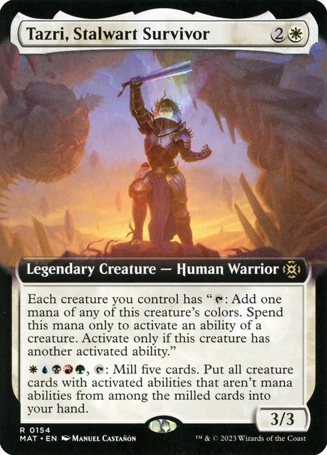 2023 March of the Machine: The Aftermath Tazri, Stalwart Survivor #154 rare card image
