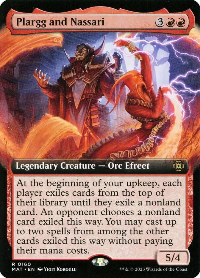 2023 March of the Machine: The Aftermath Plargg and Nassari #160 rare card image