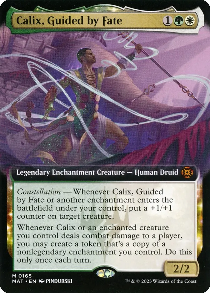 2023 March of the Machine: The Aftermath Calix, Guided by Fate #165 mythic card image