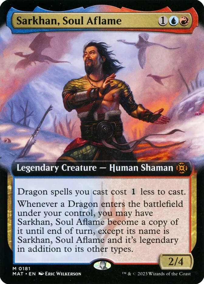 2023 March of the Machine: The Aftermath Sarkhan, Soul Aflame #181 mythic card image