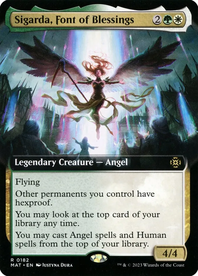 2023 March of the Machine: The Aftermath Sigarda, Font of Blessings rare #182 rare card image